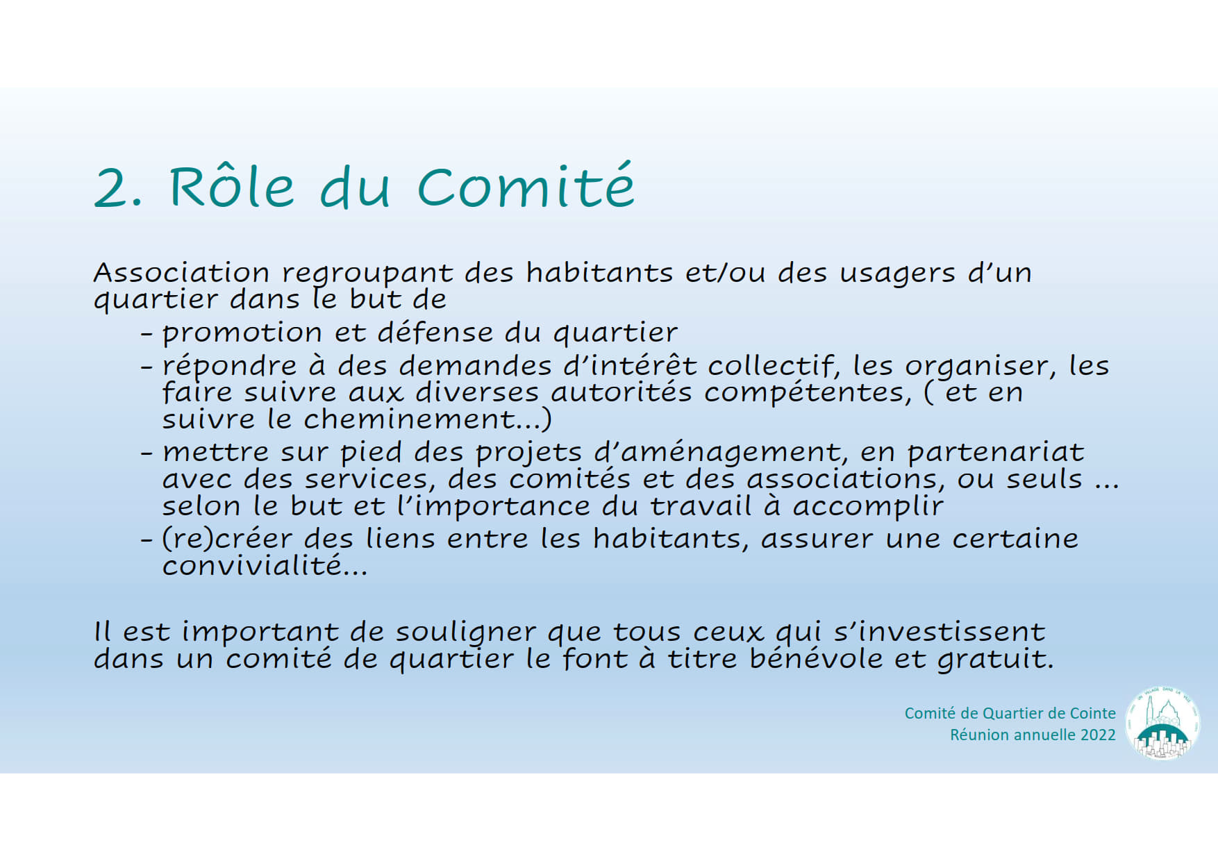 Runion annuelle des habitants de Cointe 080322 04