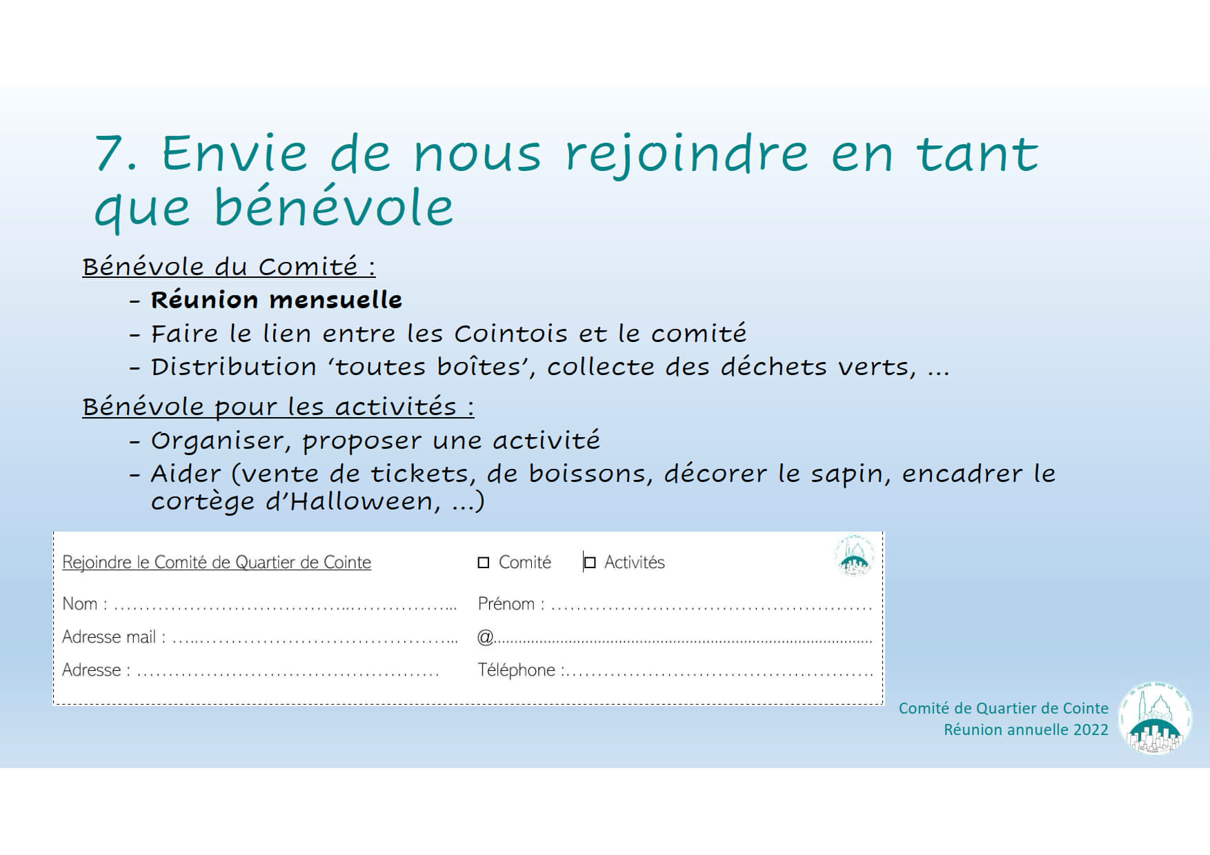 Runion annuelle des habitants de Cointe 080322 19
