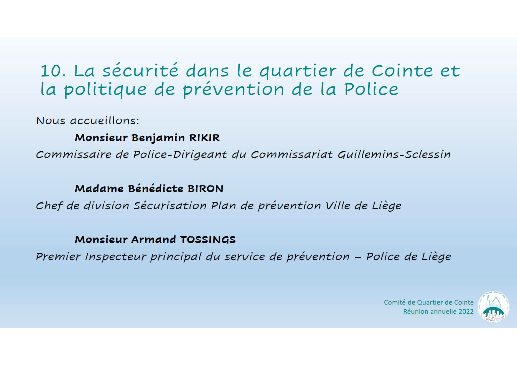 Runion annuelle des habitants de Cointe 080322 22