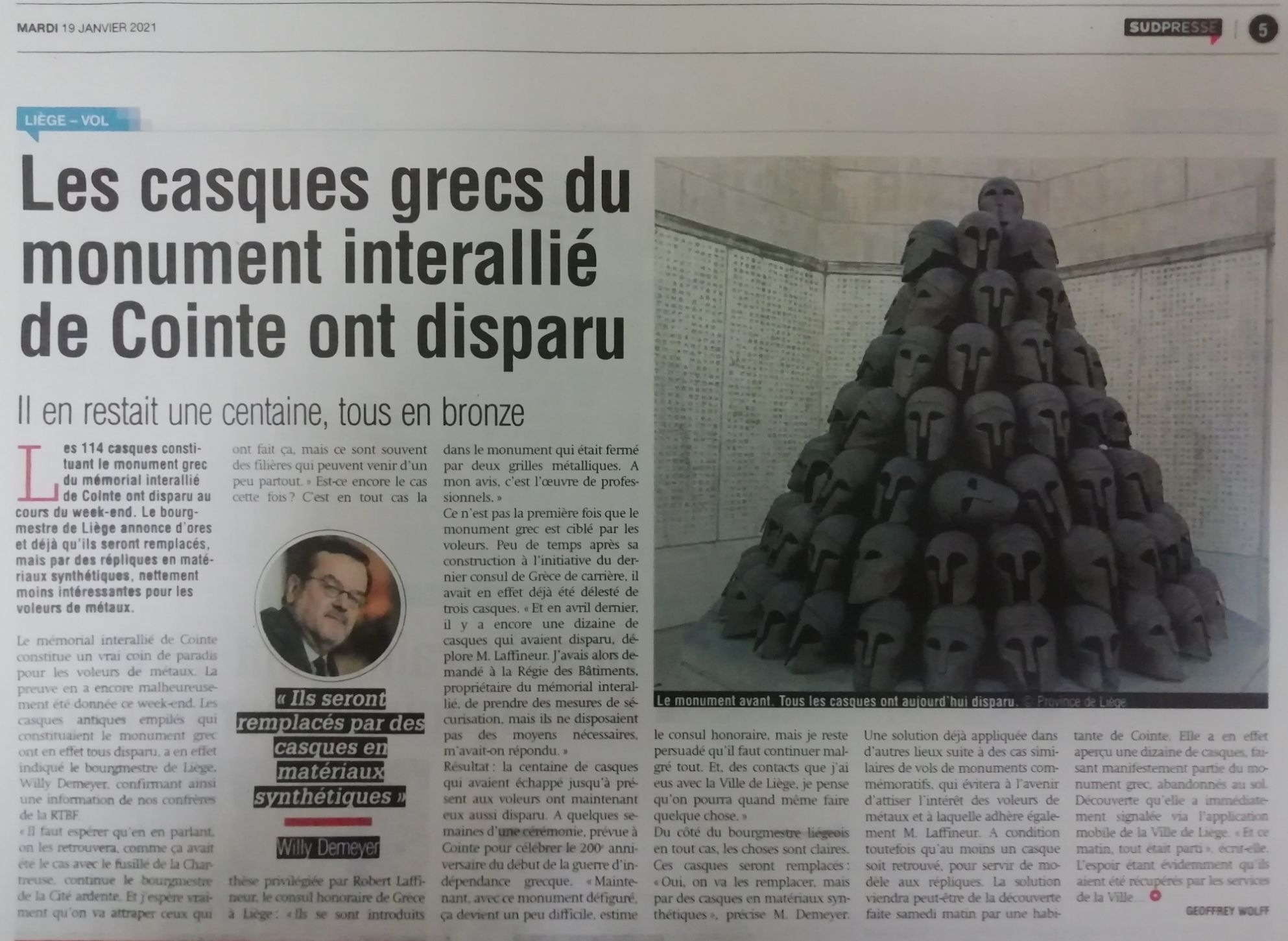 vol de casques grecs 19 01 2021